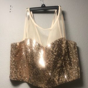 Sheer and  sequins bralette crop top